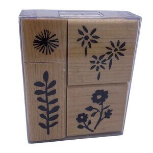 Kodomo Inc Rubber Stamp Wood 2007 Hisako Nakamura Japanese Engraving Flower Set